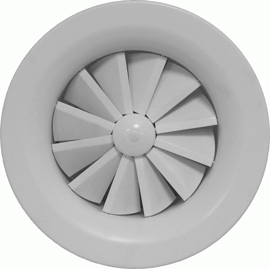 Circular fixed blade swirl diffusers